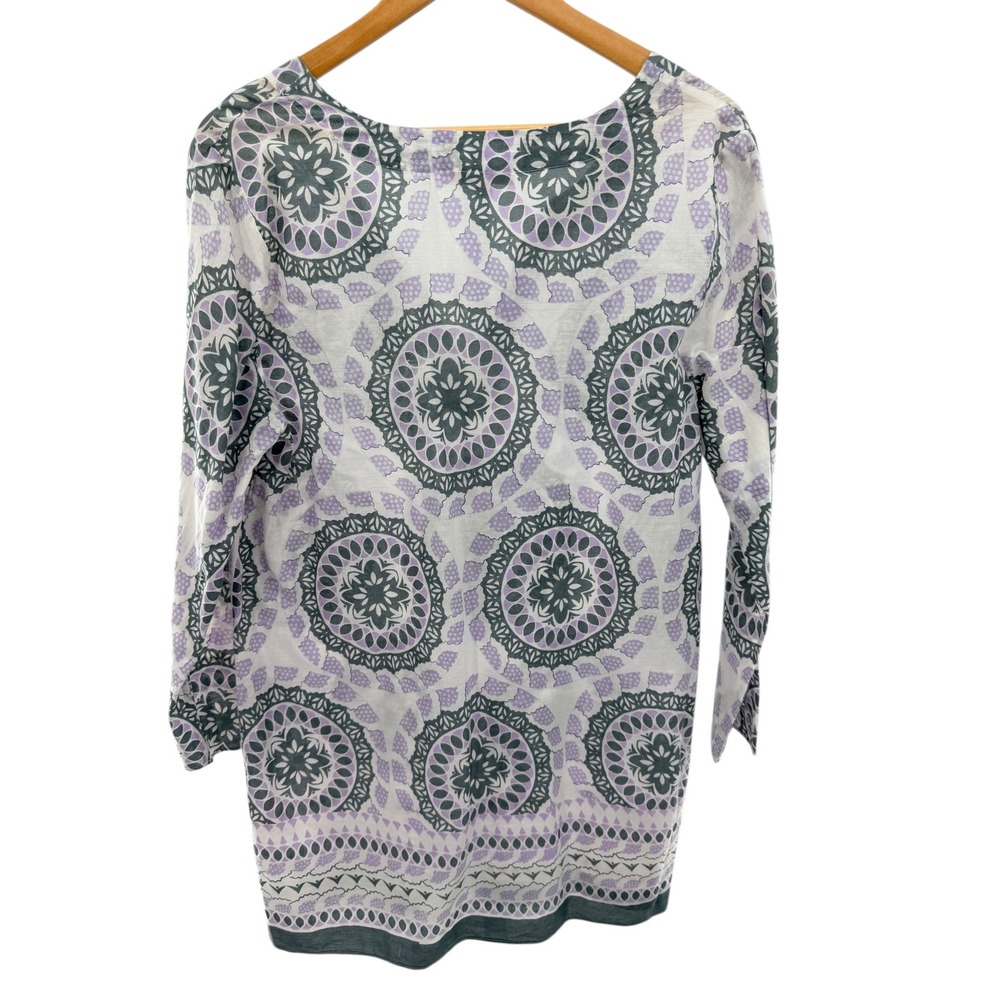 Calypso St Barth Womens Purple Medallion Print Cotton Tunic Top Size S Boho - Picture 7 of 8
